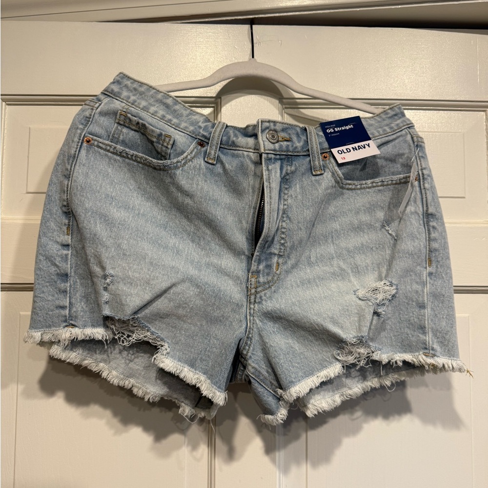 Old Navy Women's Distressed Light Blue Jean Shorts
